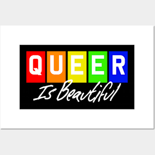 Queer Is Beautiful - White Text Posters and Art